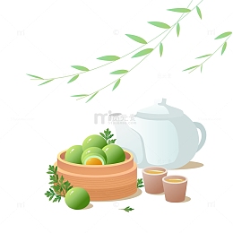 清明节青团艾草食物节日元素