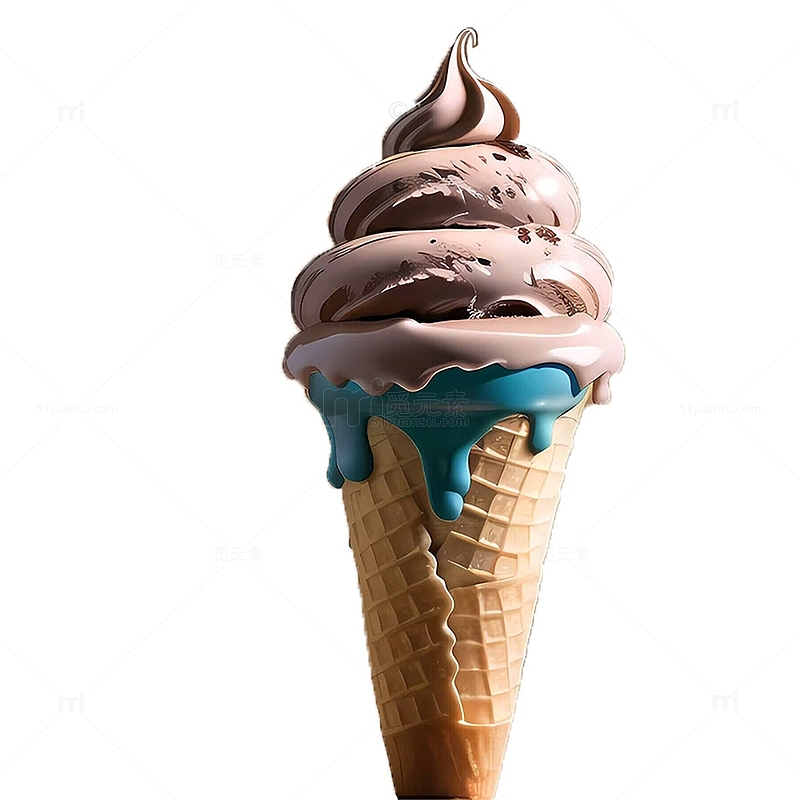 立体写实彩色冰淇淋