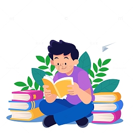 正在阅读的小男孩