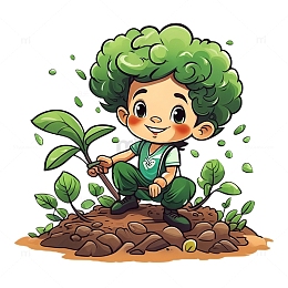 植树节植树卡通人物3