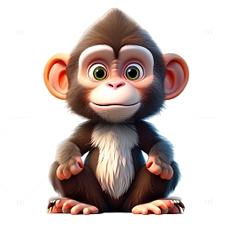 猴子卡通3D可爱2