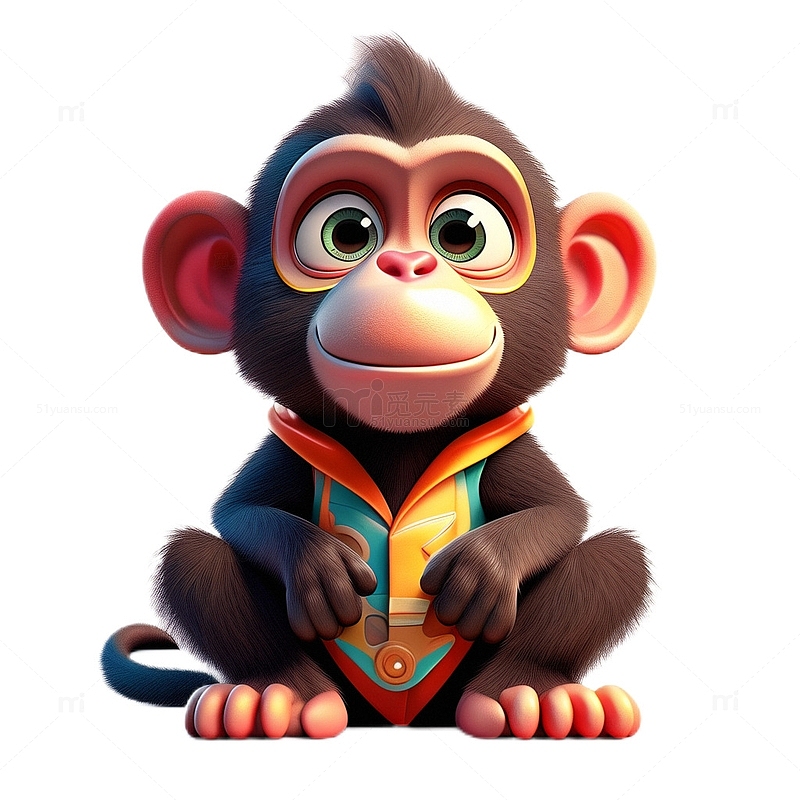 猴子卡通3D可爱3