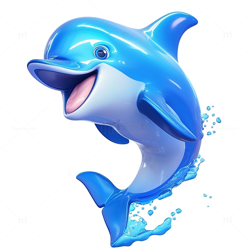 3D可爱的卡通海豚