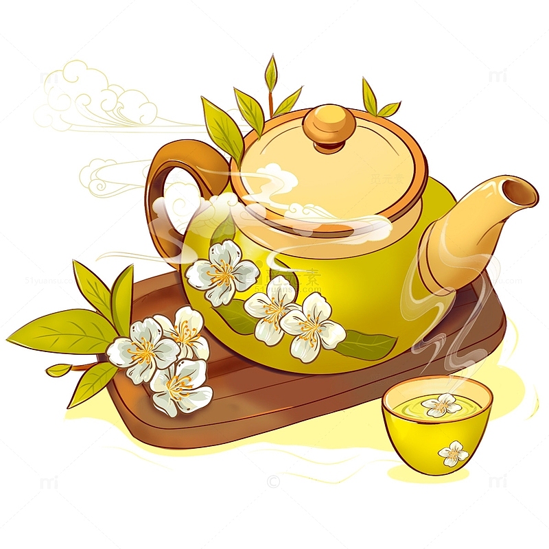 茶杯茶壶花朵