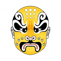 黄色京剧脸谱凶猛宇文成都