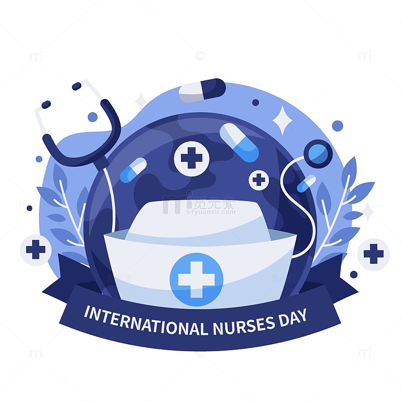 护士节护士帽插画
