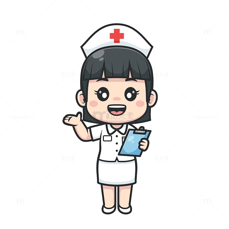 卡通Q版护士元素