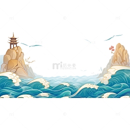 国潮风元素插画素材