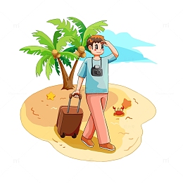 去海边沙滩旅游