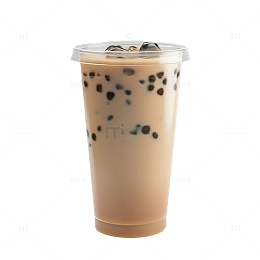 写实珍珠奶茶元素