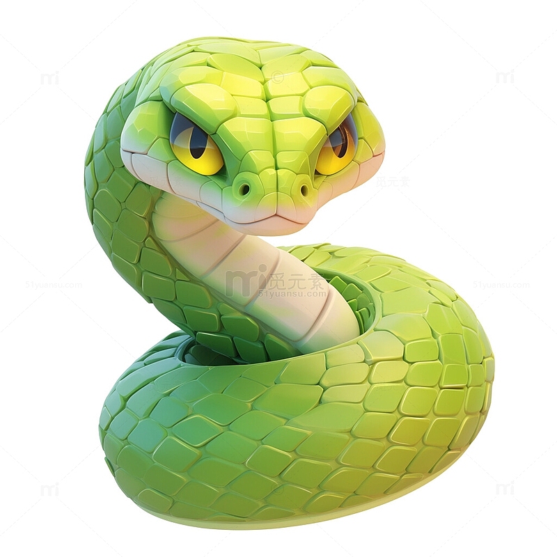 3D卡通青蛇