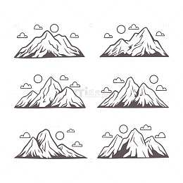简约线条高山素材