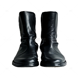 一双男士黑色皮靴