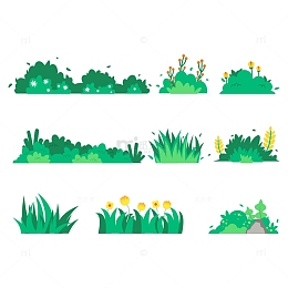 绿色清新小草丛花草