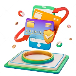 手机网上银行3D卡金融元素