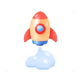 3D手绘火箭飞船