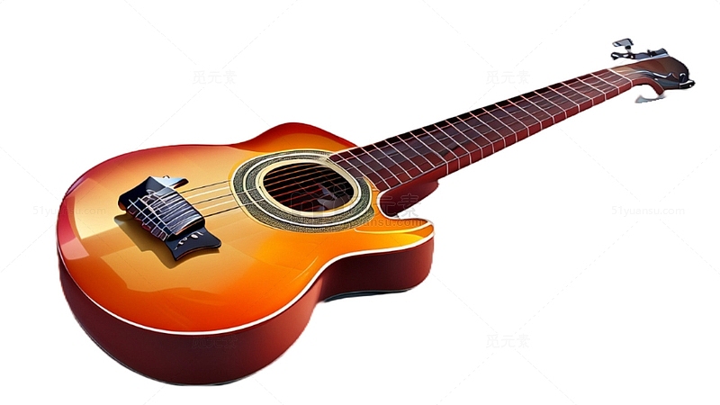 3D立体免扣素材吉他乐器
