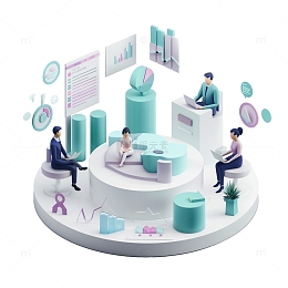 3D商务风工作开会元素