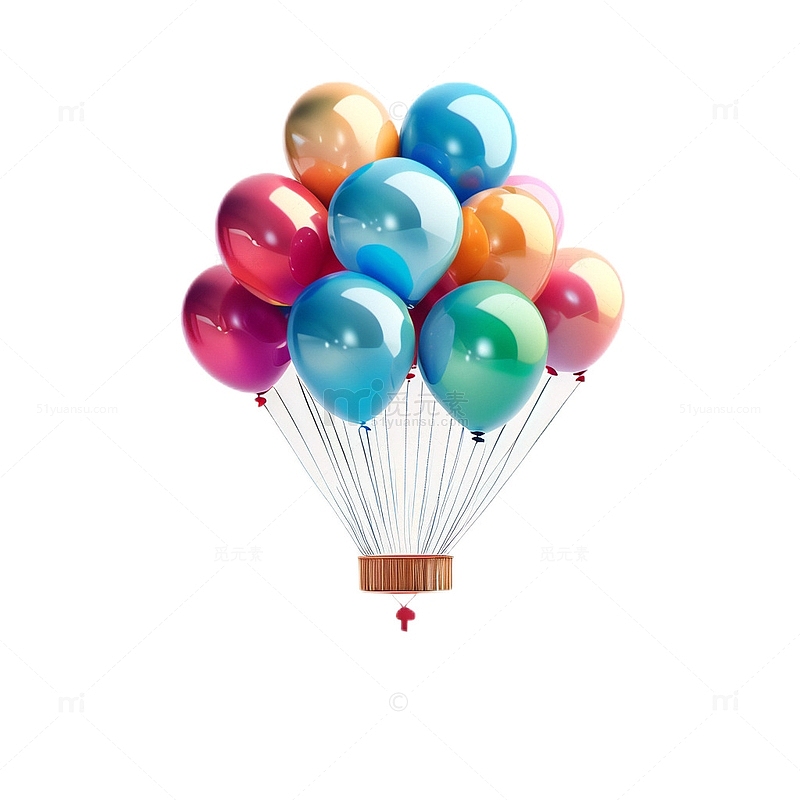 气球3D节日立体庆祝五彩