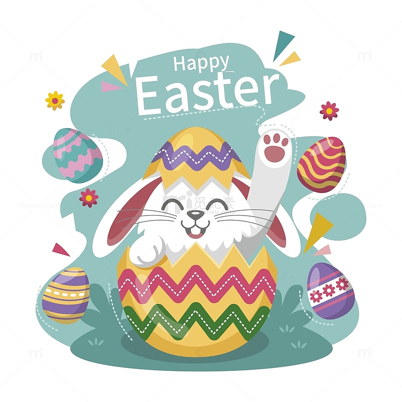 复活节垂耳兔卡通彩蛋