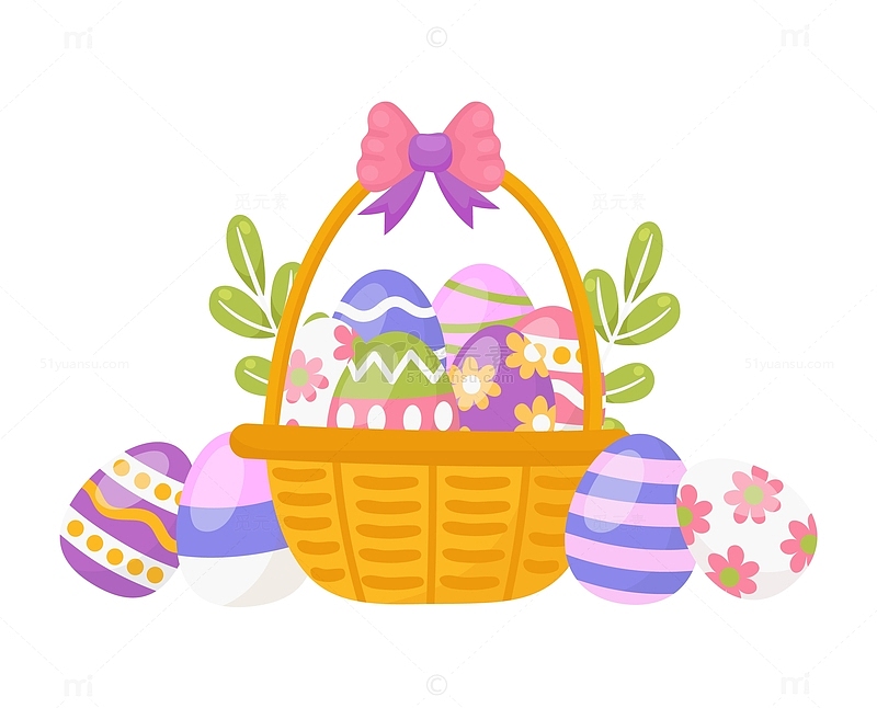 篮子里的复活节鸡蛋