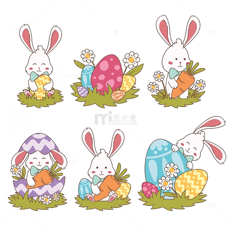 复活节彩蛋卡通兔子