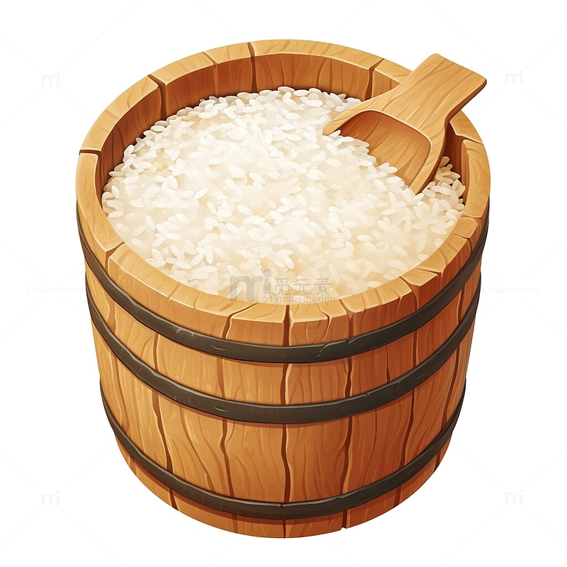 装满米的米桶饭桶