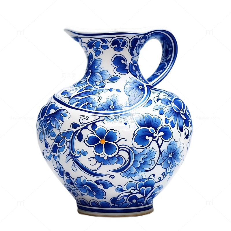 立体中国风瓷瓶青花瓷古风3D