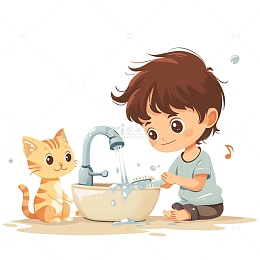 世界卫生日-洗手人物