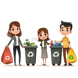 垃圾分类丢垃圾人物场景