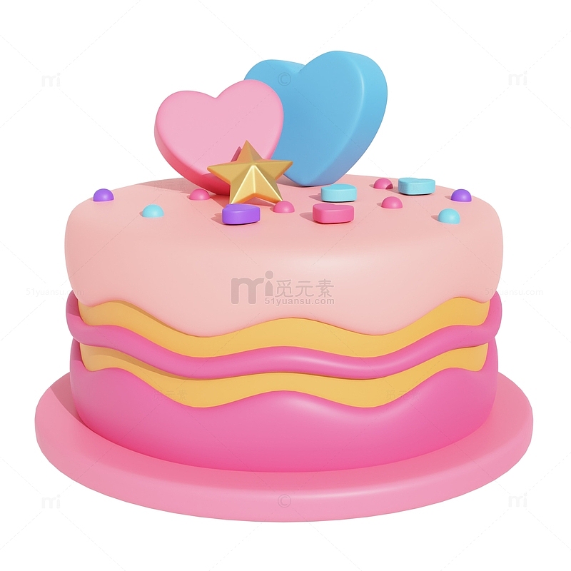 3D情人节浪漫蛋糕设计