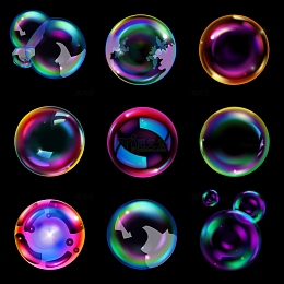 彩色透明梦幻泡泡