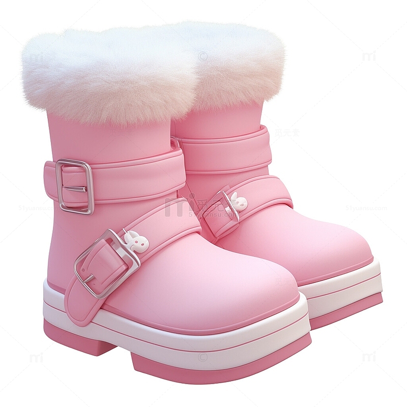 粉色的雪地靴