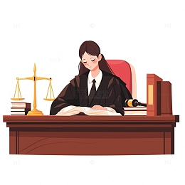 卡通职业人物之女法官素材