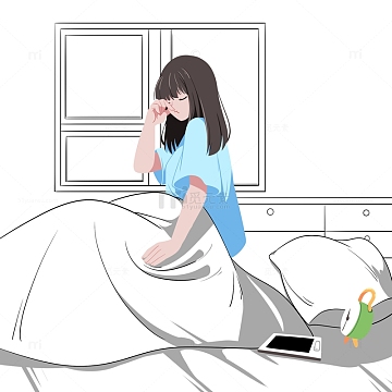 起床女孩图片