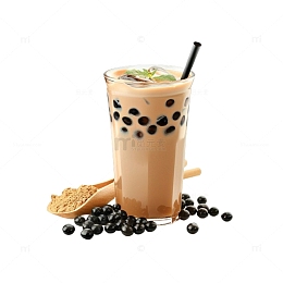 珍珠奶茶写实免扣元素