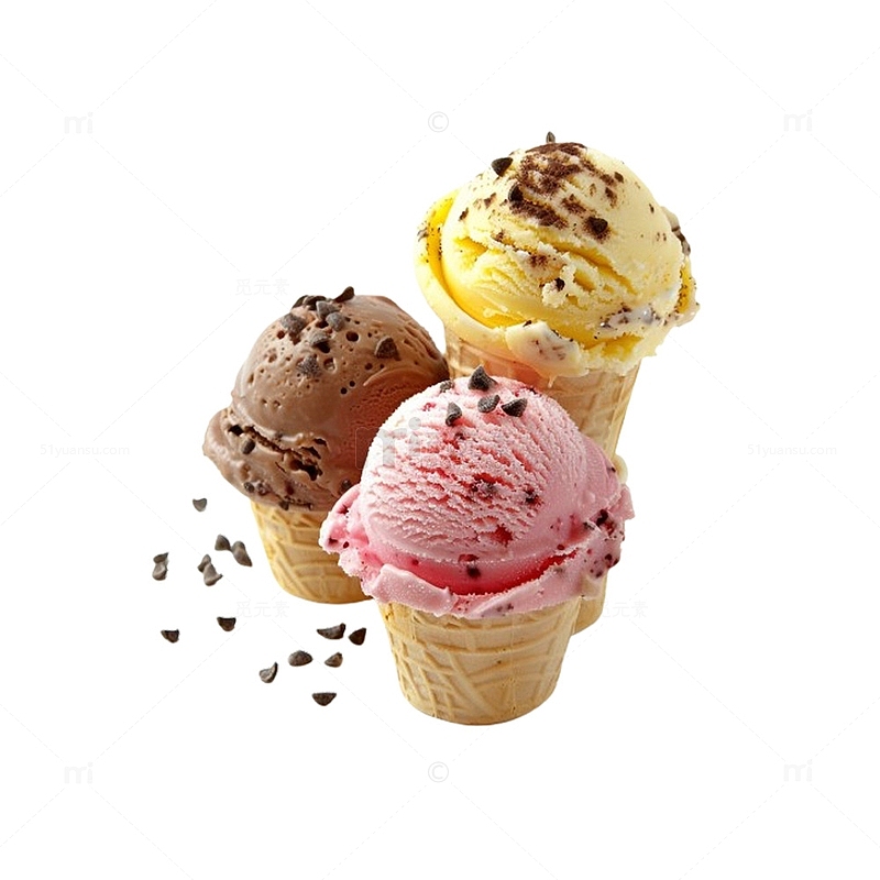 彩色冰淇淋套餐元素