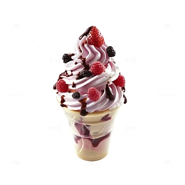 草莓水果巧克力雪糕脆筒