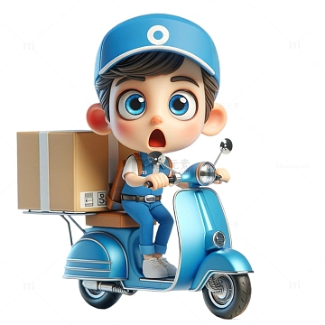 可爱快递员3d人物形象
