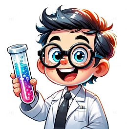 卡通职业科学家素材