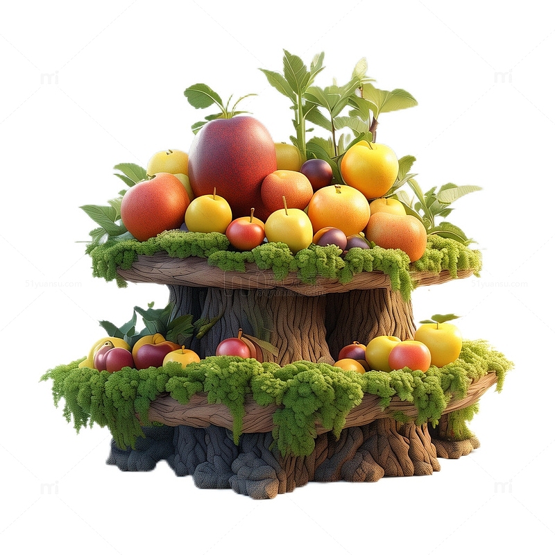 3D立体水果桌子树桩树墩