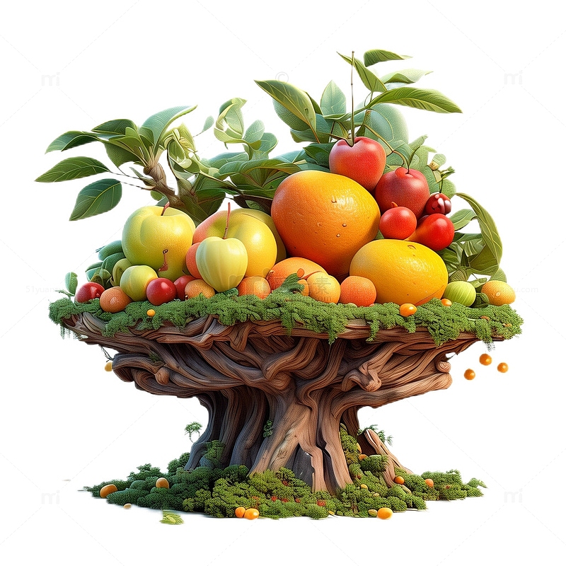 3D立体水果桌子树桩春游