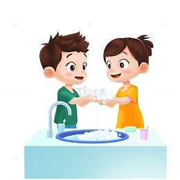 儿童洗手场景