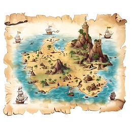 夏日主题海盗航海藏宝图