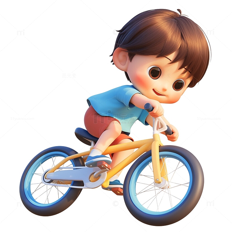 骑自行车运动户外踏青的小孩