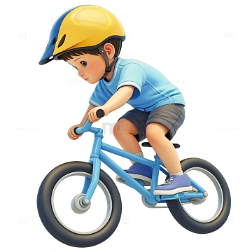男孩骑车素材