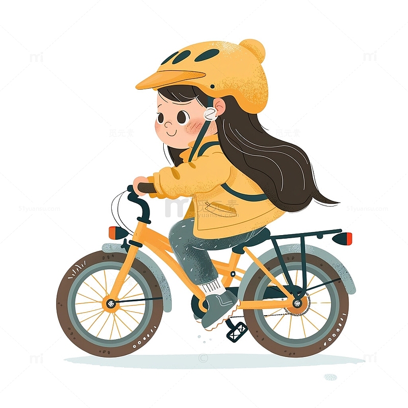 骑自行车运动户外踏青的女孩子