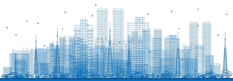 蓝色科技城市元素