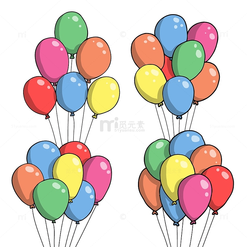 彩色卡通儿童节气球元素
