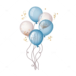 透明质感气球节日元素